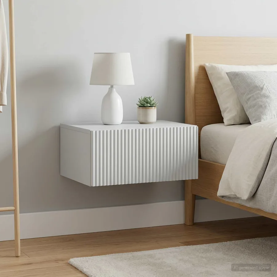 Cabinet de chevet mural 2 pcs Blanc 49 x 34,5 x 20 cm
