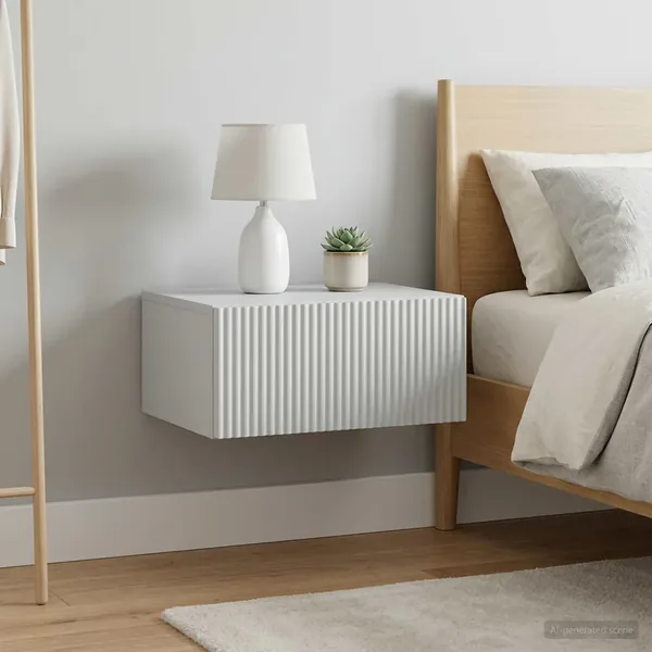Cabinet de chevet mural 2 pcs Blanc 49 x 34,5 x 20 cm
