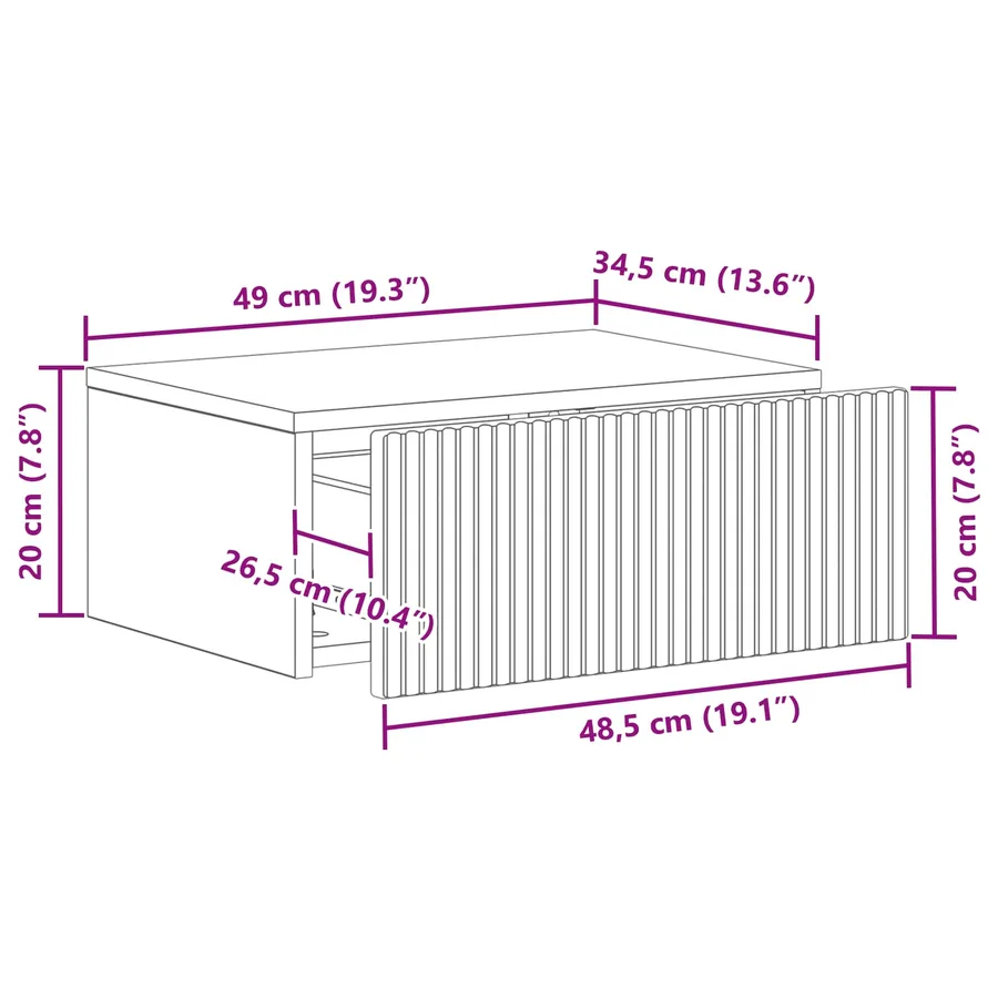 Cabinet de chevet mural 2 pcs Blanc 49 x 34,5 x 20 cm - 11