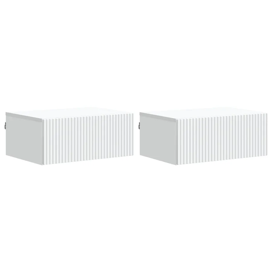 Cabinet de chevet mural 2 pcs Blanc 49 x 34,5 x 20 cm - 2