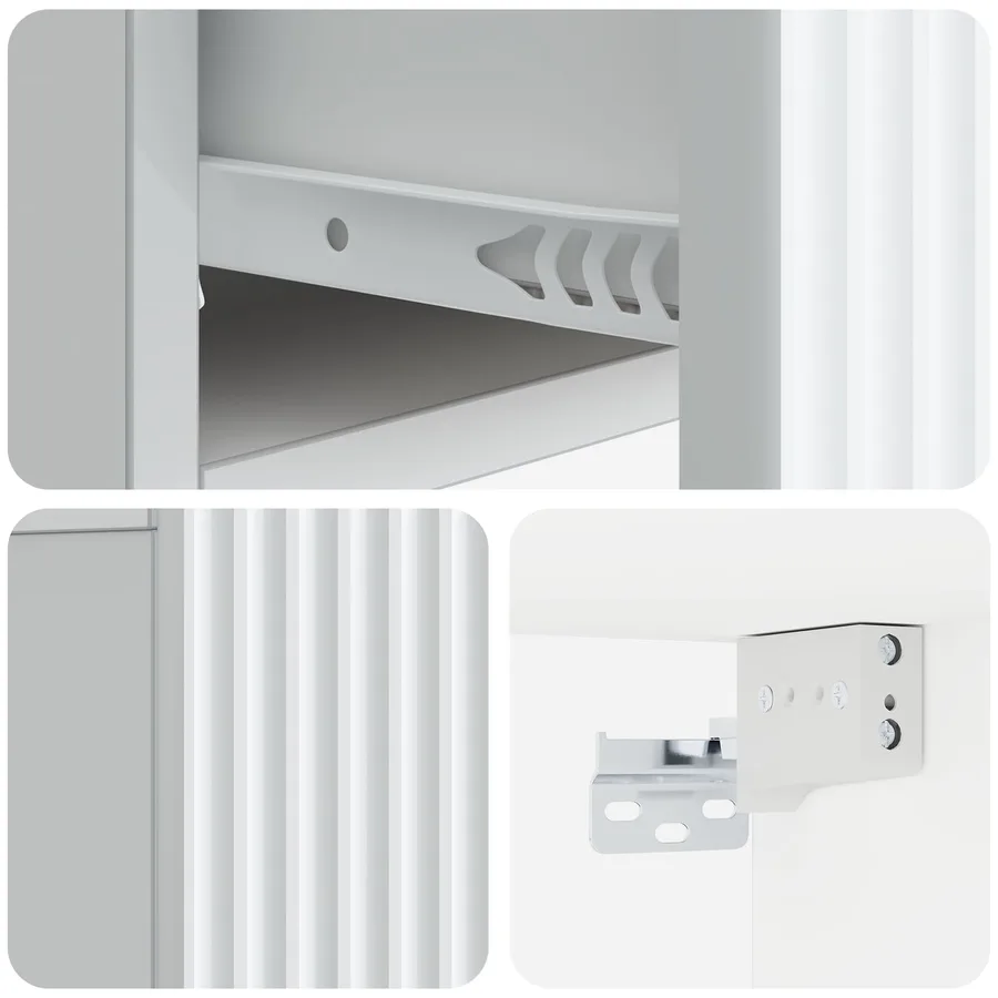 Cabinet de chevet mural 2 pcs Blanc 49 x 34,5 x 20 cm - 8