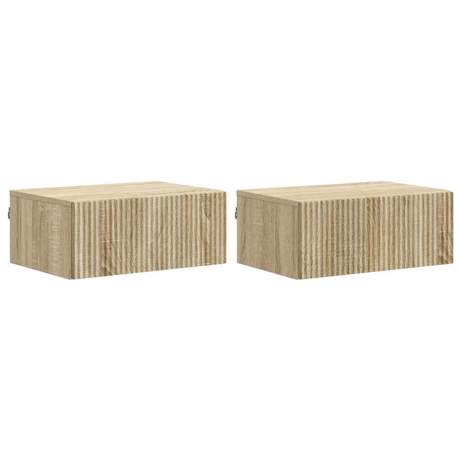 Cabinet de chevet mural 2 pcs Chêne Sonoma 49 x 34,5 x 20 cm - 2