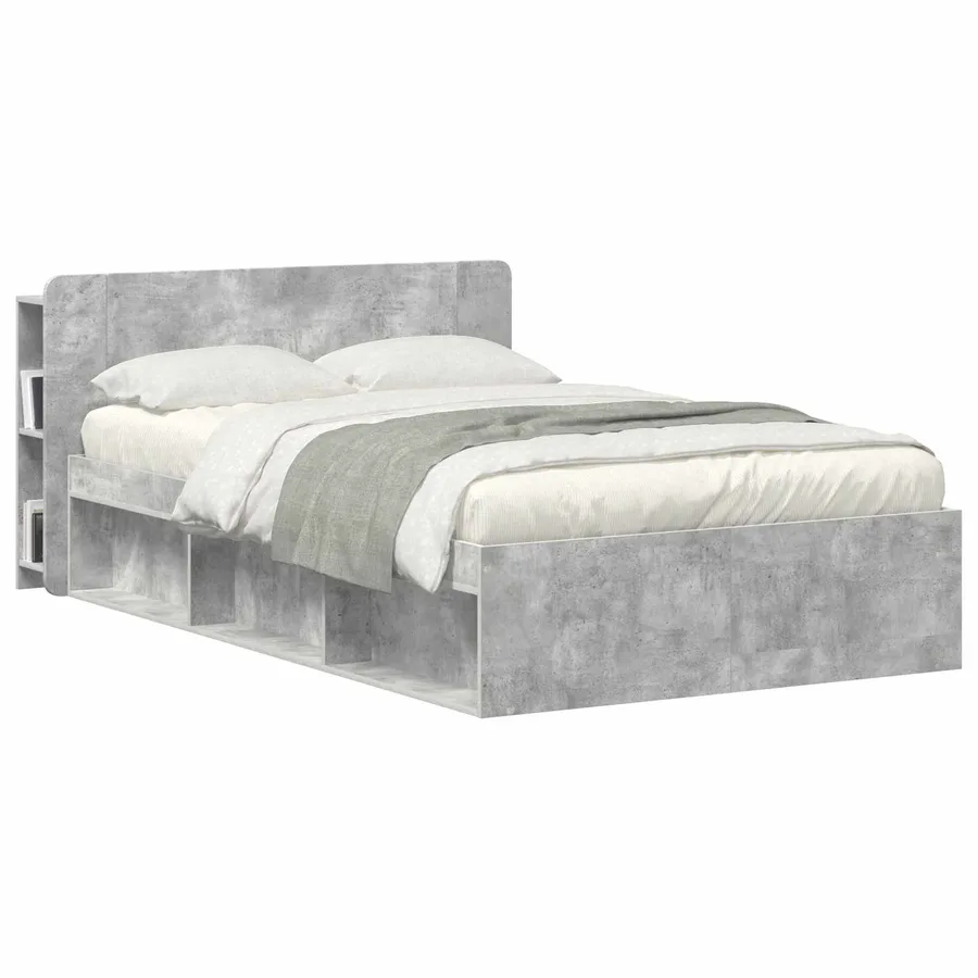 Cabinet de Tête de Lit Gris béton Bois d'ingénierie - 3