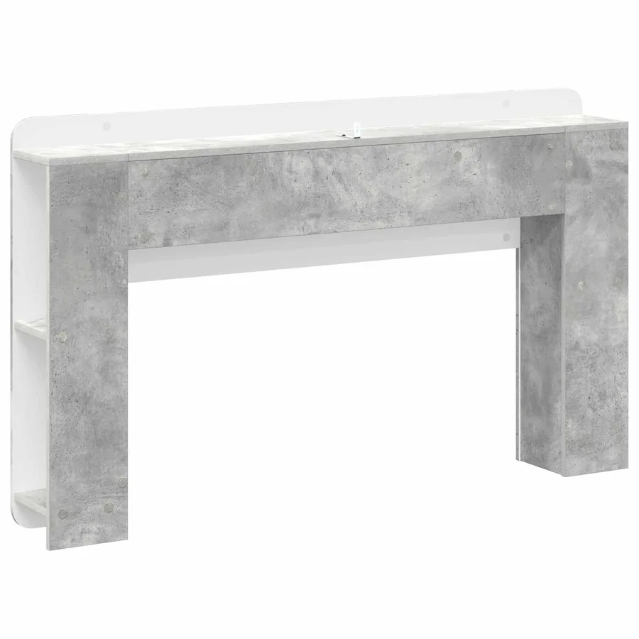 Cabinet de Tête de Lit Gris béton Bois d'ingénierie - 7