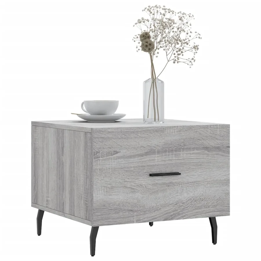 Table basse Sonoma gris 50x50x40 cm Bois d'ingénierie - 3