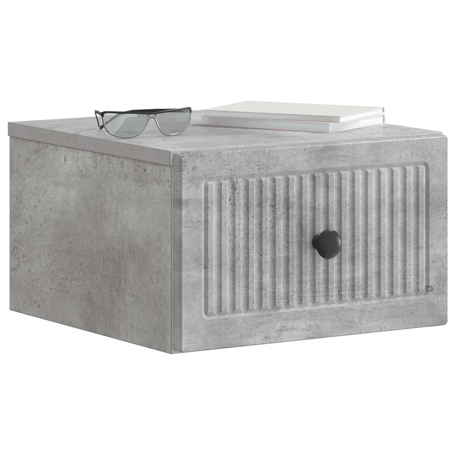 Cabinet de chevet mural Gris béton 33 x 34,5 x 20 cm - 3