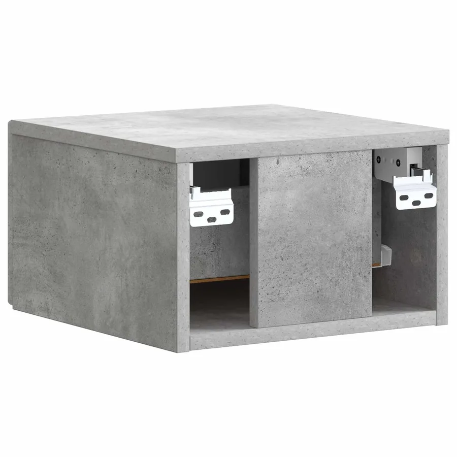 Cabinet de chevet mural Gris béton 33 x 34,5 x 20 cm - 7