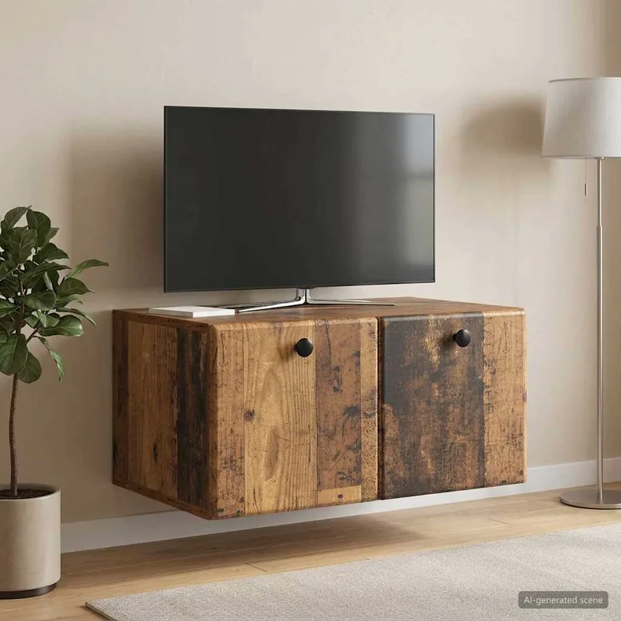 Meuble TV mural 59,5 x 41 x 30 cm Bois ancien Bois d'ingénierie - 4