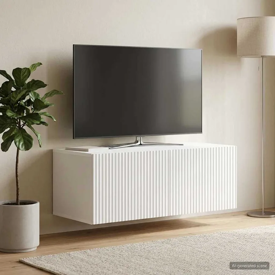 Meuble TV mural Blanc 78,5 x 41 x 30 cm Bois d'ingénierie