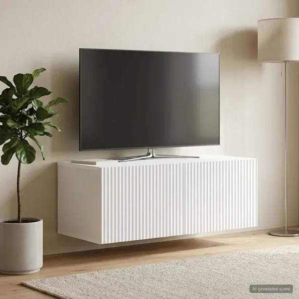 Meuble TV mural Blanc 78,5 x 41 x 30 cm Bois d'ingénierie