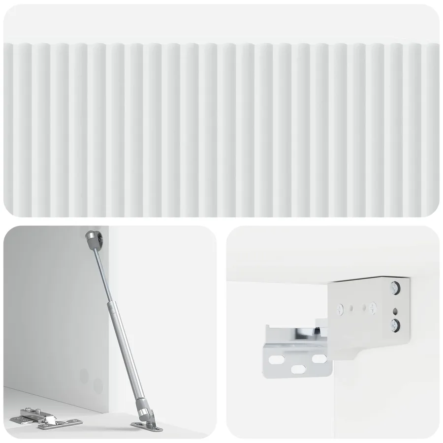 Meuble TV mural Blanc 78,5 x 41 x 30 cm Bois d'ingénierie - 9