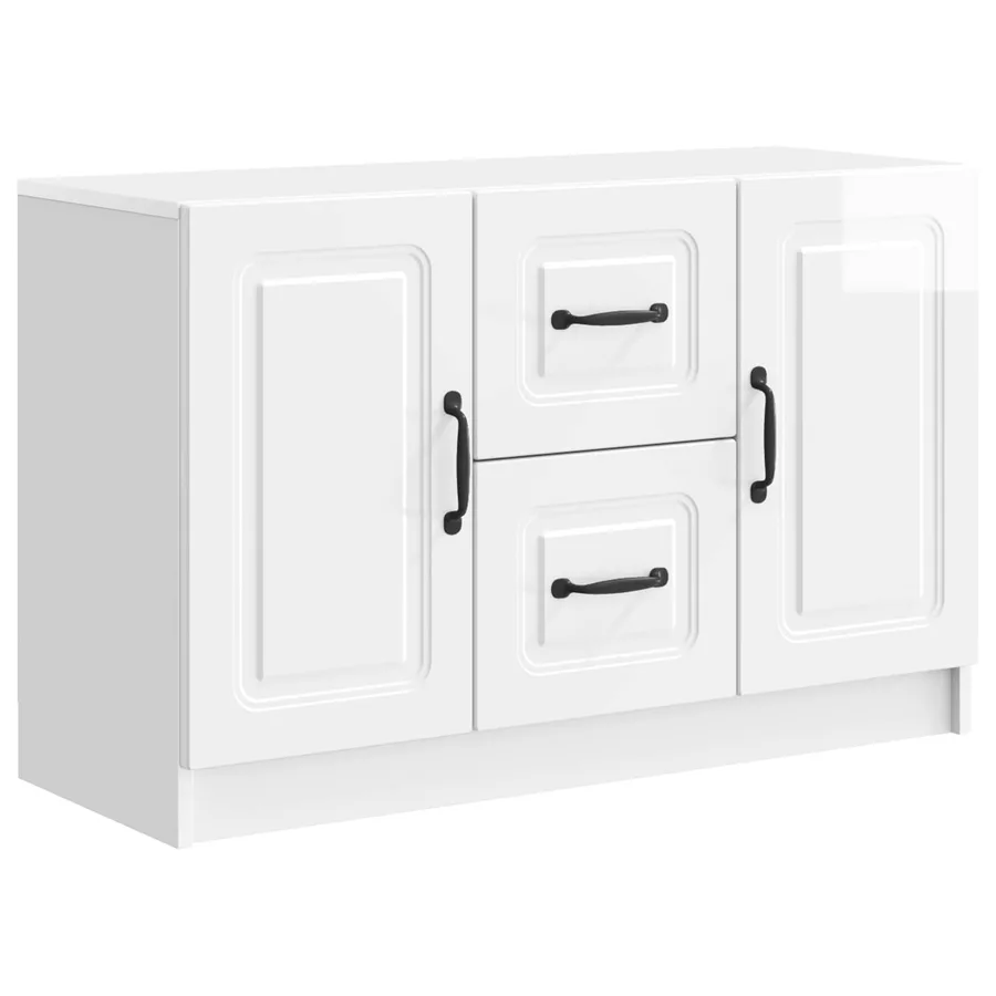 Buffet Blanc brillant 89 x 34,5 x 57 cm Bois d'ingénierie - 2