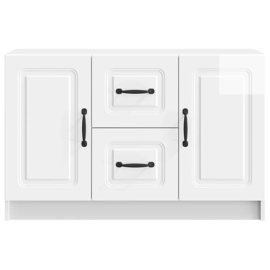 Buffet Blanc brillant 89 x 34,5 x 57 cm Bois d'ingénierie - 6