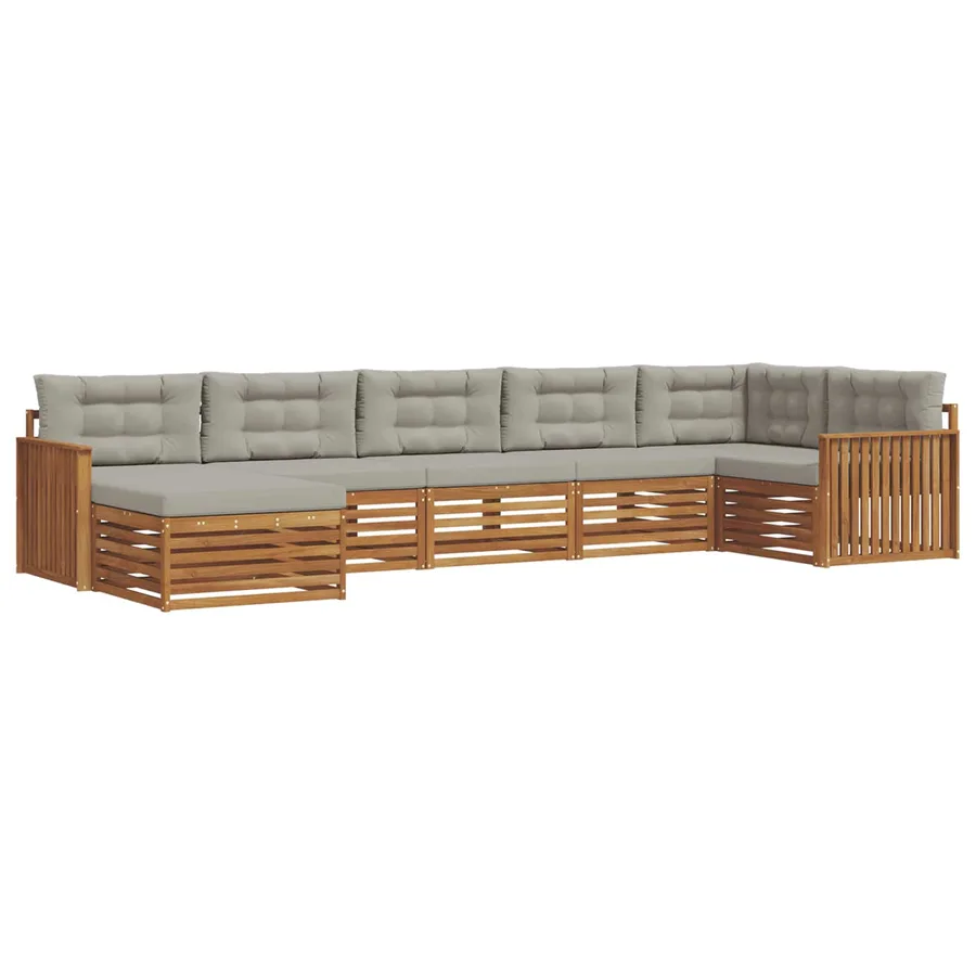 Ensemble de canapés d'extérieur 7 pcs Gris Naturel et Clair - 2