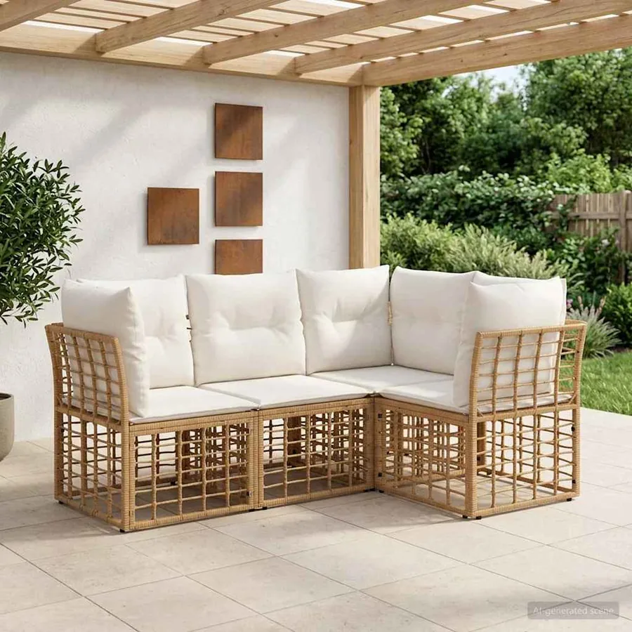 Ensemble de canapés d'extérieur Naturel Polyester