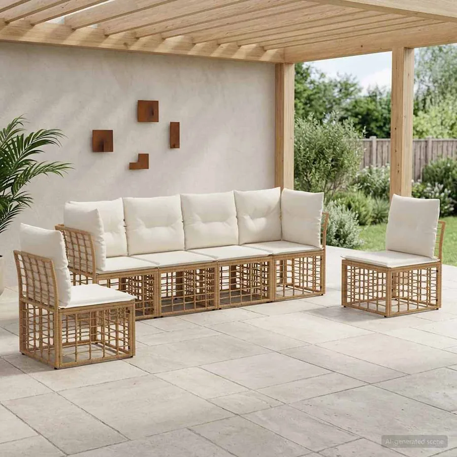 Ensemble de canapés d'extérieur Naturel Polyester