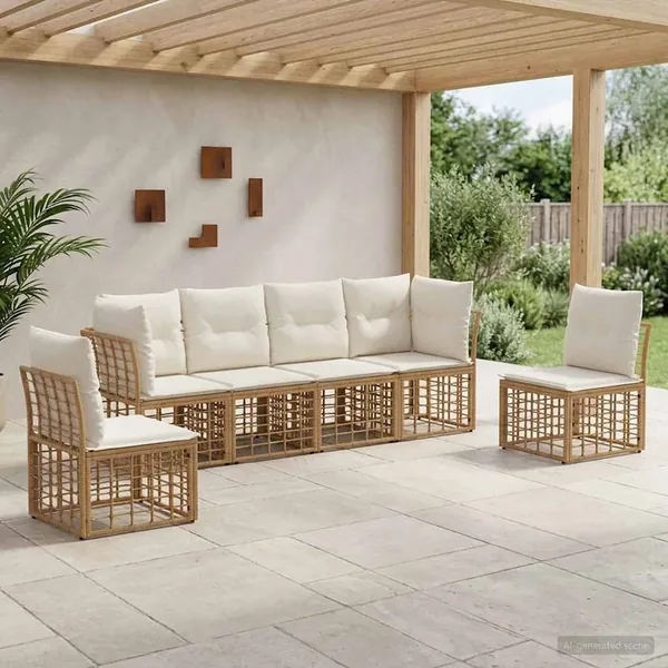 Ensemble de canapés d'extérieur Naturel Polyester