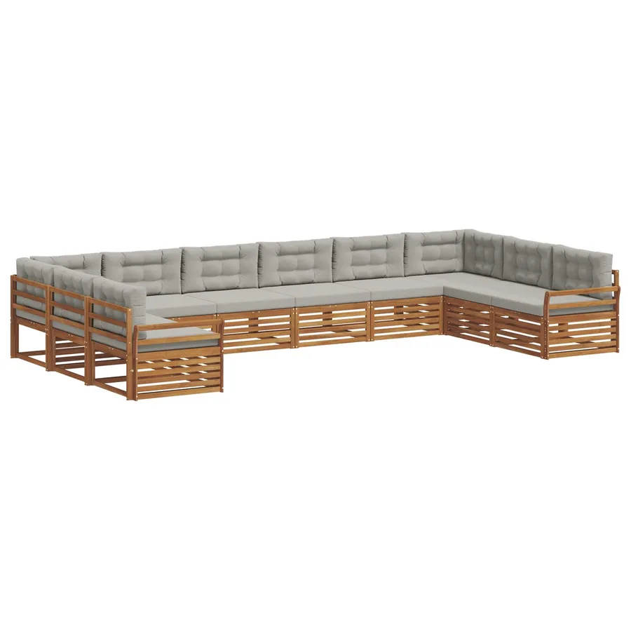 Ensembles de canapés avec coussin 7 pcs Gris Naturel et Clair - 2