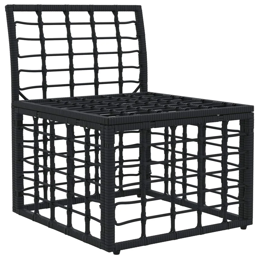 Unité de canapé sans accoudoir modulable pour extérieur Noir - 3