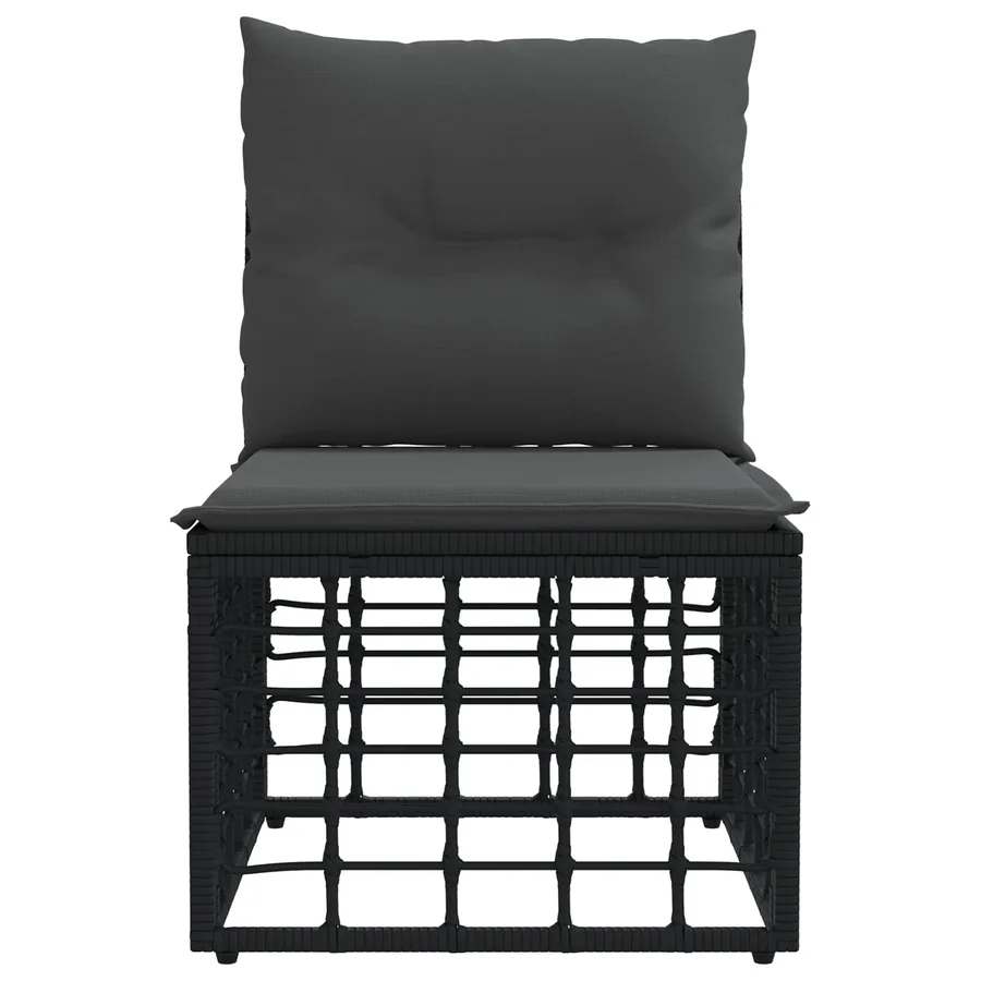 Unité de canapé sans accoudoir modulable pour extérieur Noir - 4
