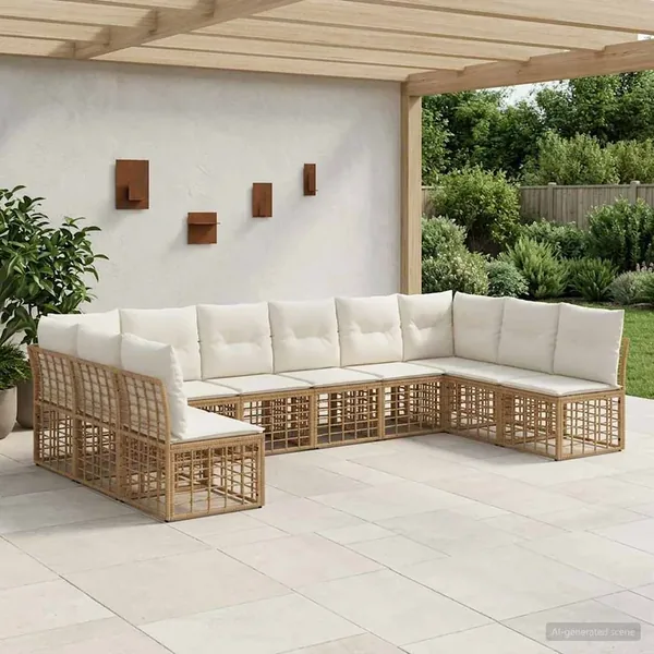 Ensemble de canapés d'extérieur Naturel Polyester