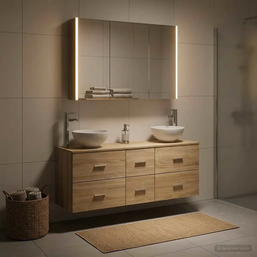 Ensemble de mobilier de salle de bain 4 pcs Chêne Sonoma - 4