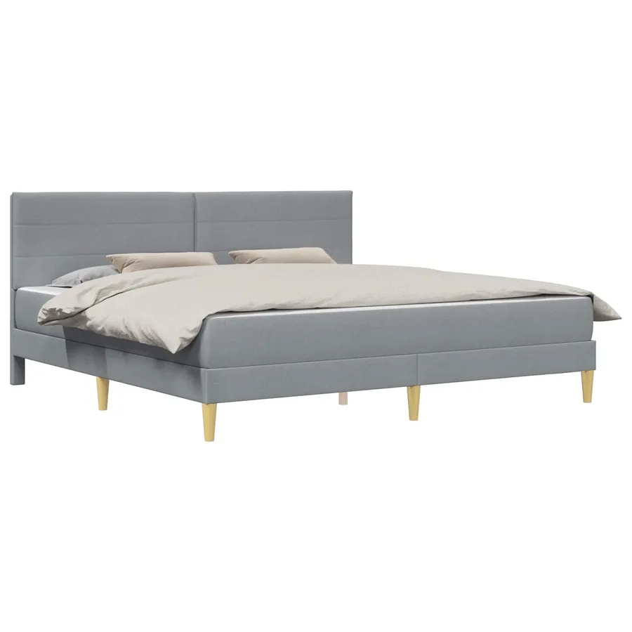 Cadre de lit Gris clair 180 x 200 cm Polyester - 2