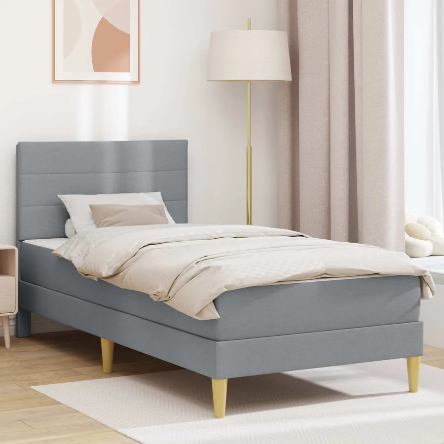 Cadre de lit Gris clair 90 x 200 cm Polyester