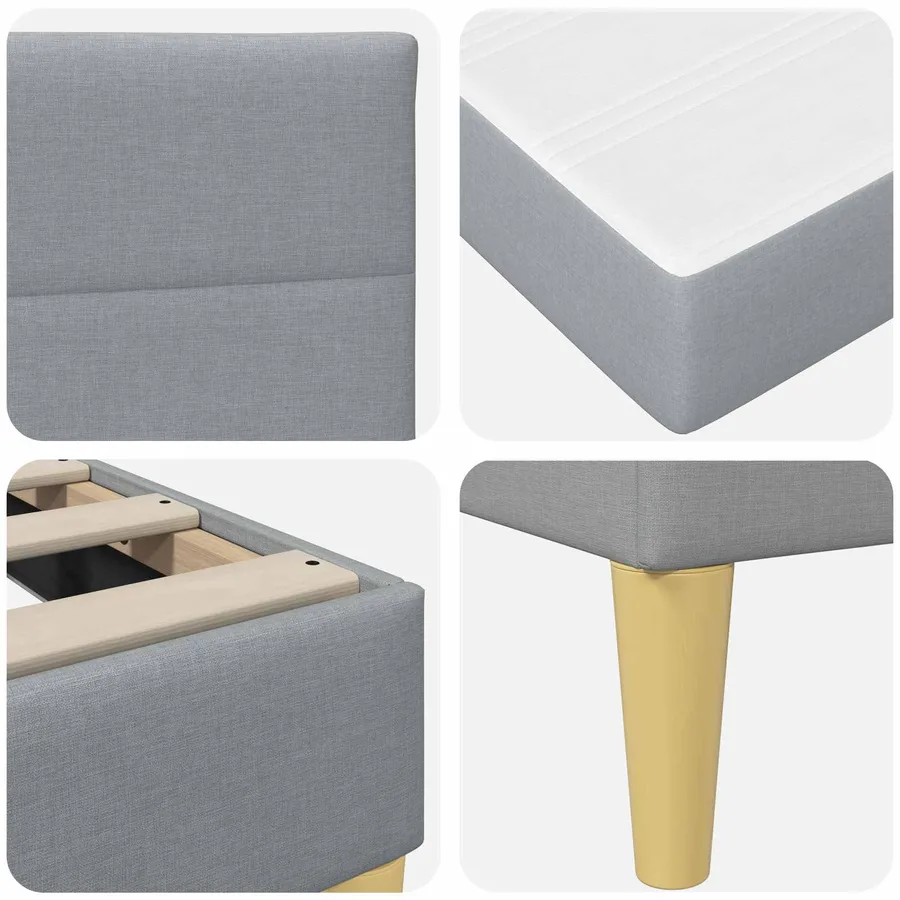 Cadre de lit Gris clair 90 x 200 cm Polyester - 9