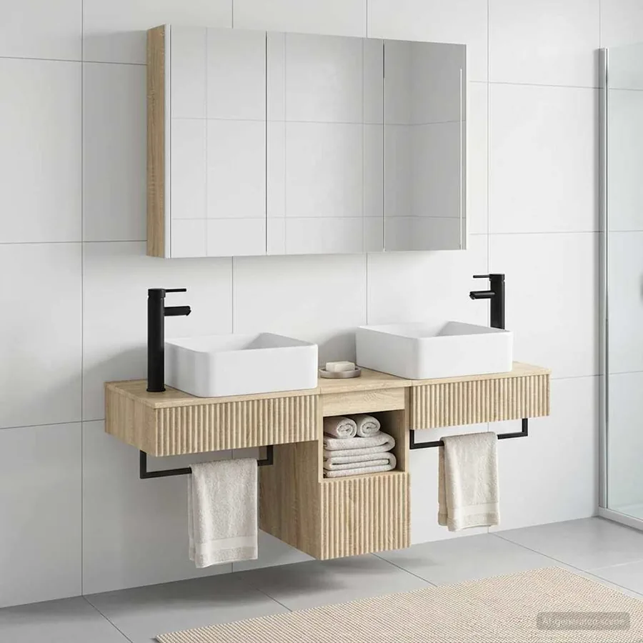 Ensemble d'armoire de salle de bain 4 pcs Chêne Sonoma