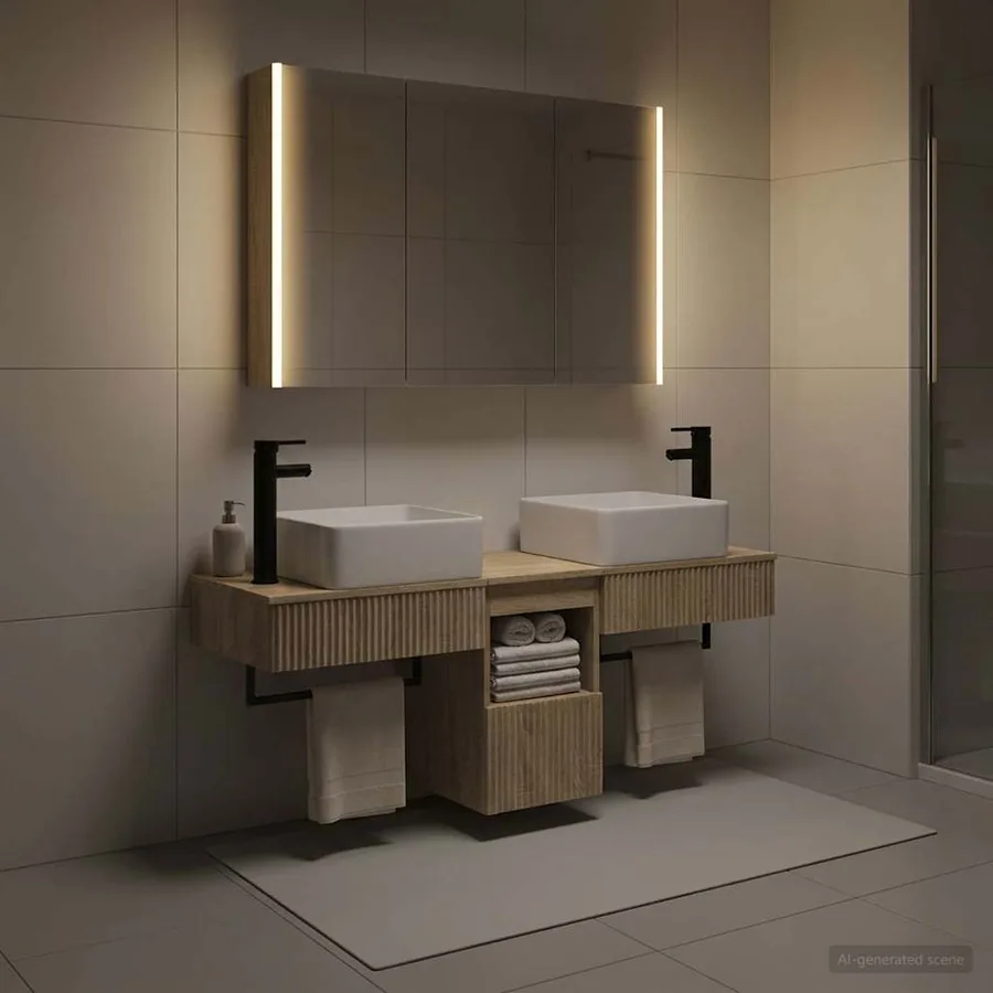 Ensemble d'armoire de salle de bain 4 pcs Chêne Sonoma - 4