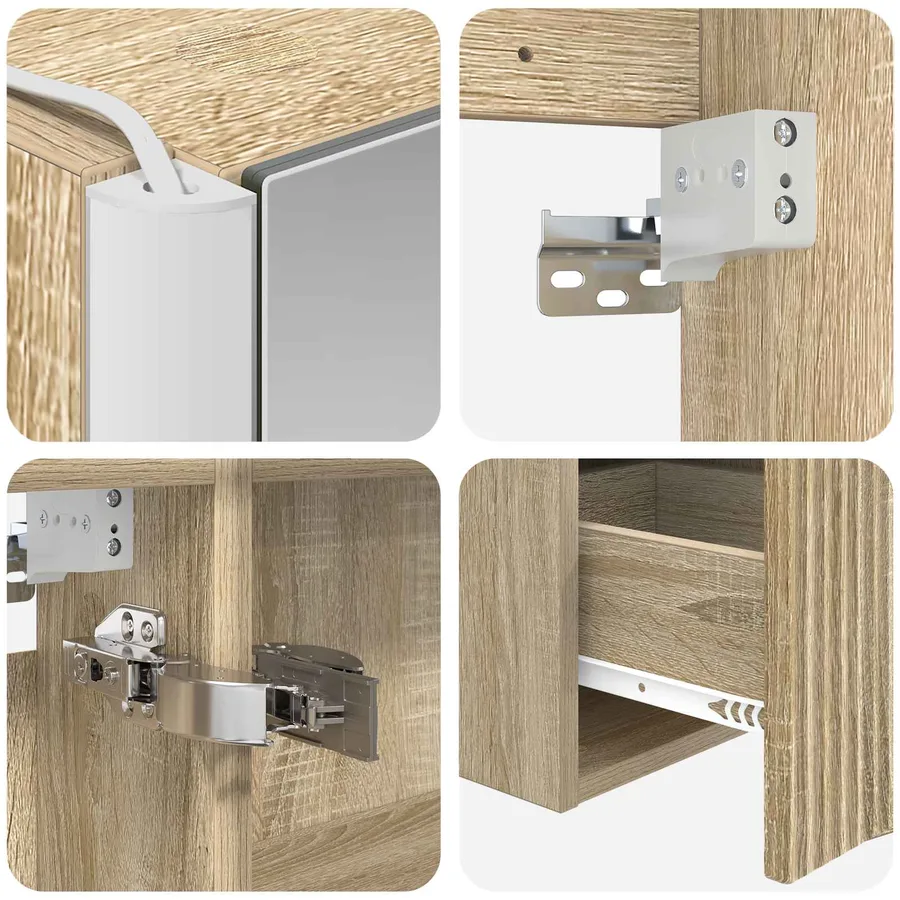 Ensemble d'armoire de salle de bain 4 pcs Chêne Sonoma - 9