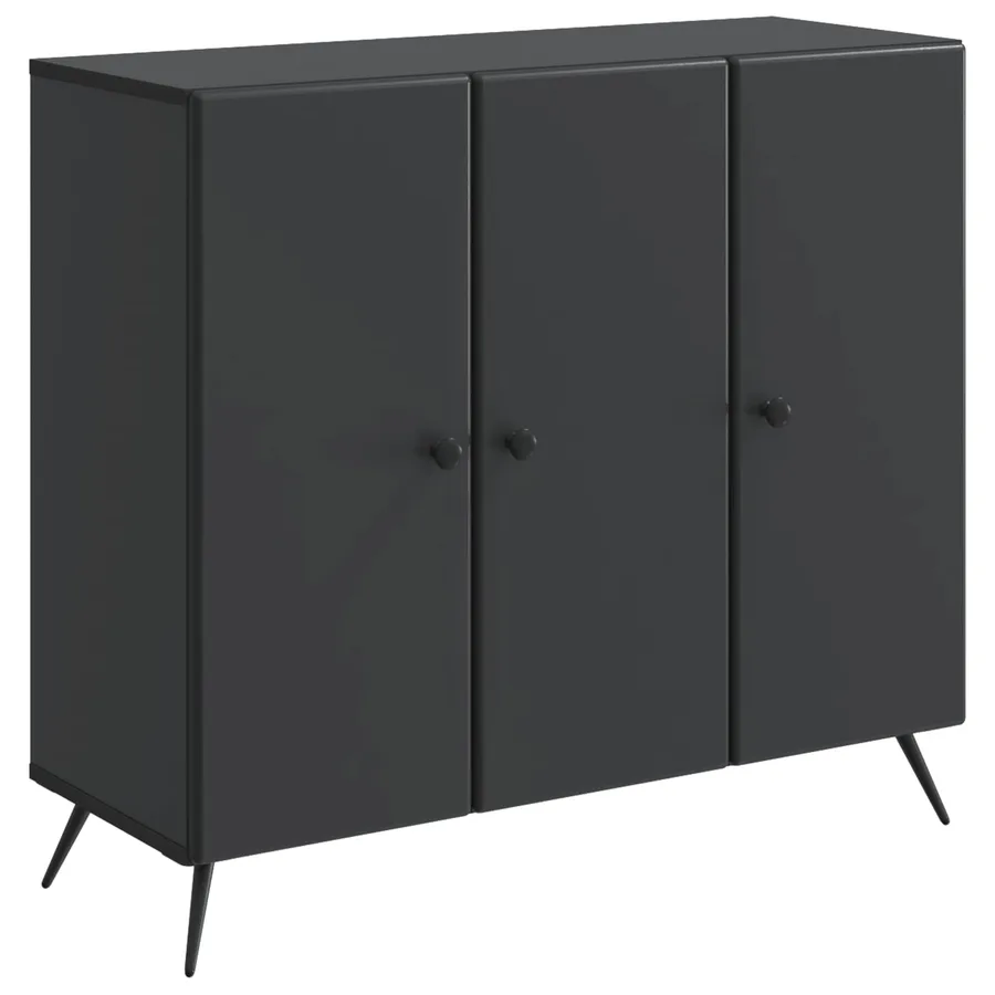 Buffet Noir 89 x 34,5 x 80 cm Bois d'ingénierie - 2