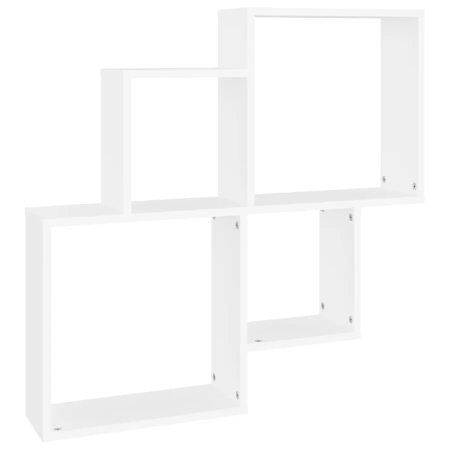 Étagère murale cube Blanc 80x15x78,5 cm Bois d’ingénierie - 2