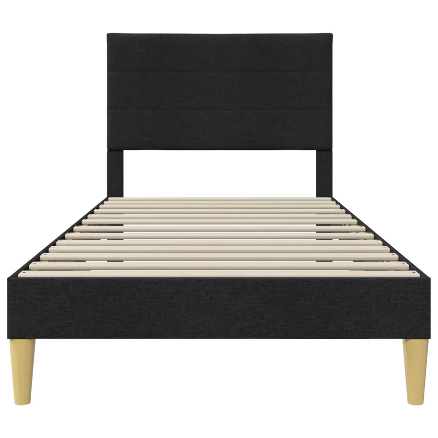 Cadre de lit avec tête de lit Noir 90 x 200 cm Tissu - 4