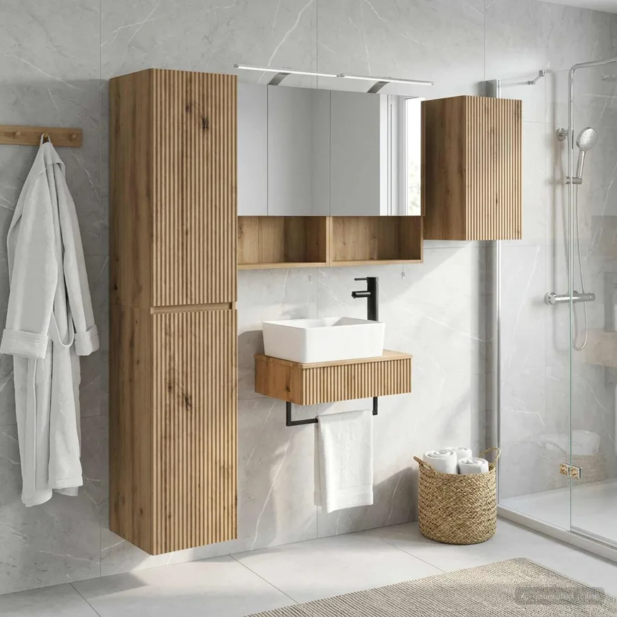 Ensemble de mobilier de salle de bain 5 pc Chêne artisanal - 4