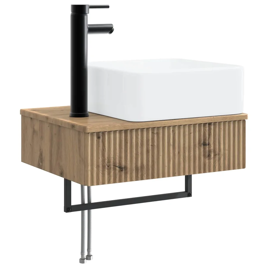 Ensemble de mobilier de salle de bain 5 pc Chêne artisanal - 7