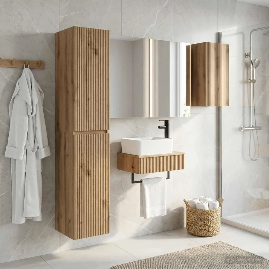 Ensemble de mobilier de salle de bain 5 pc Chêne artisanal - 4