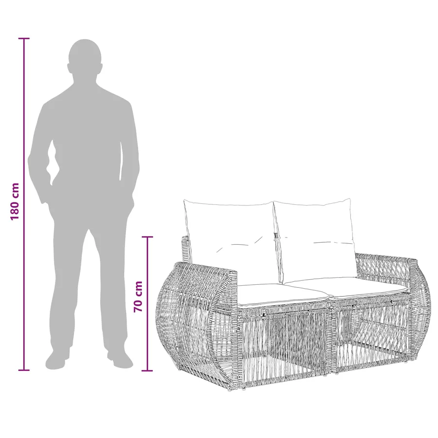 Ensemble de canapé de jardin 13 pcs Noir et blanc crème - 9