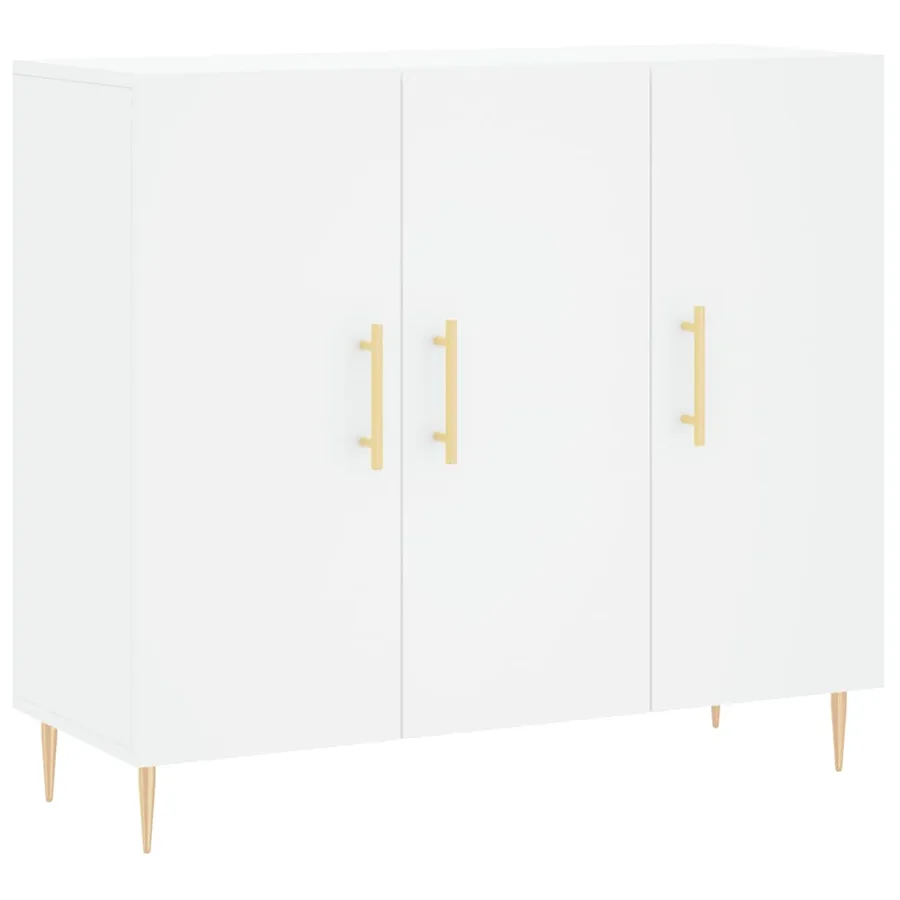 Buffet blanc 90x34x80 cm bois d'ingénierie - 2