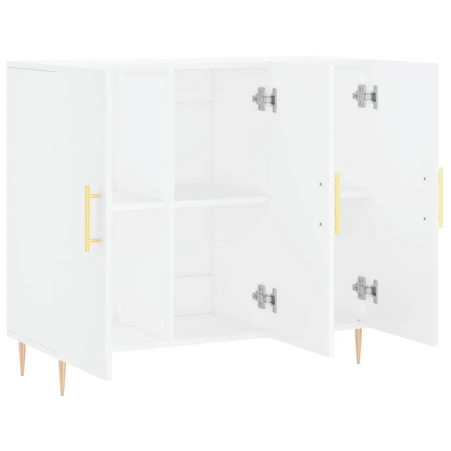 Buffet blanc 90x34x80 cm bois d'ingénierie - 3