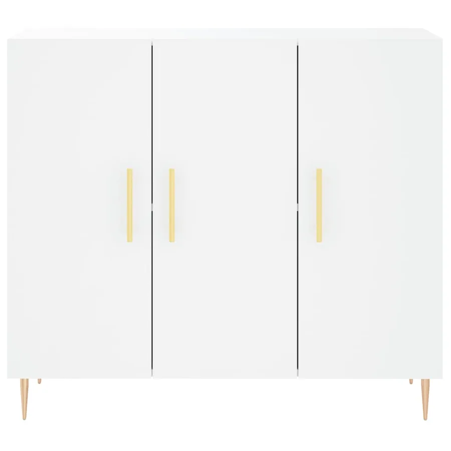 Buffet blanc 90x34x80 cm bois d'ingénierie - 4