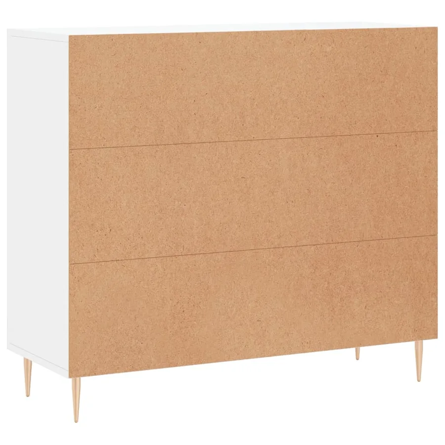 Buffet blanc 90x34x80 cm bois d'ingénierie - 5