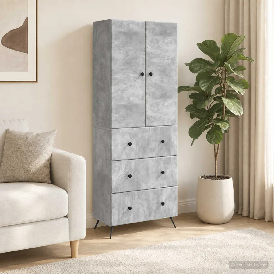 Ensemble de Meubles 2 pcs Gris béton 66 x 34,5 x 90 cm