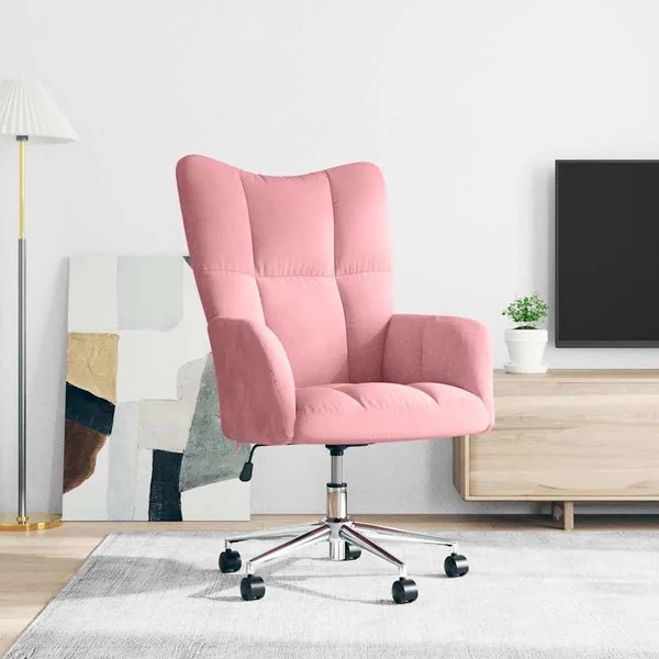 Chaise de relaxation Rose Velours