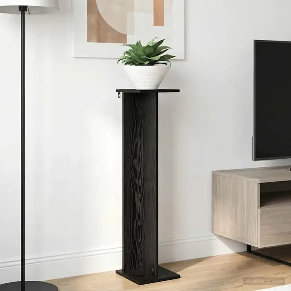 Support de Plante 2 pc Chêne Noir 25 x 25,5 x 100,5 cm