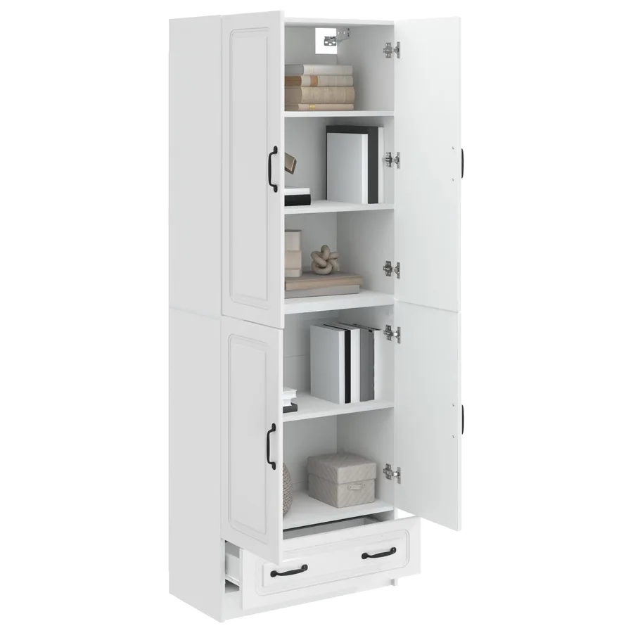 Ensemble de Meubles 2 pcs Blanc brillant Bois d'ingénierie - 3