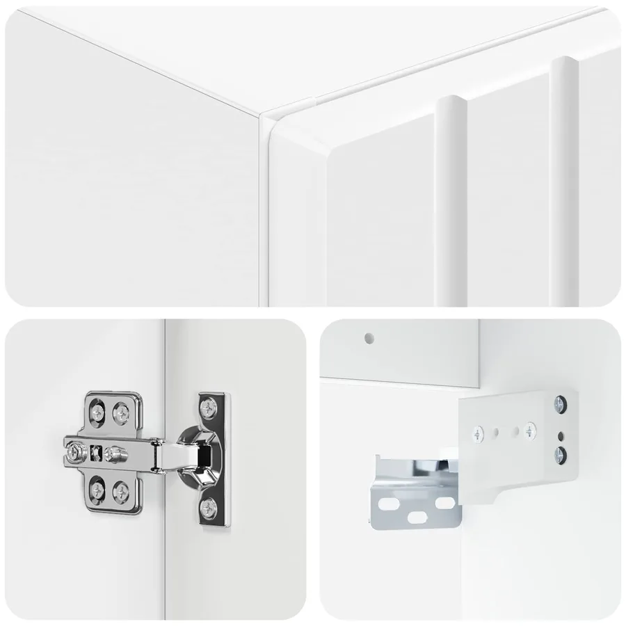 Cabinet de Salle de Bain Mural Blanc 33 x 34,5 x 160 cm - 6