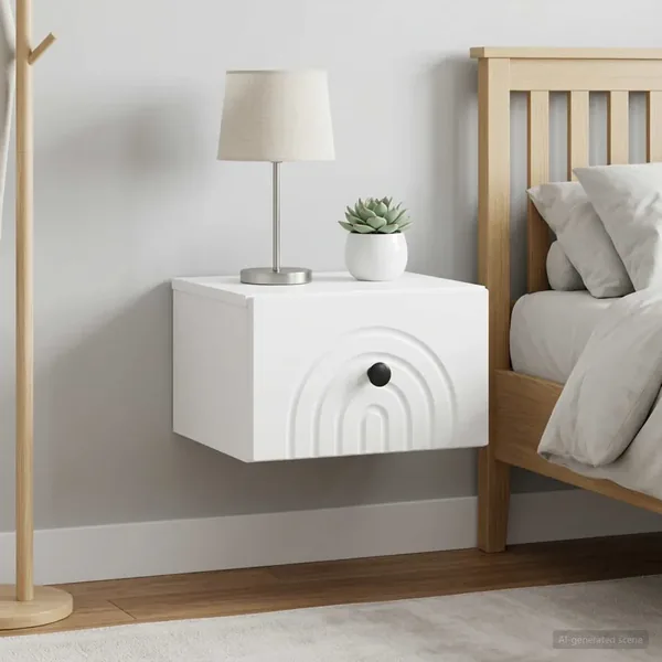 Cabinet de chevet mural 2 pcs Blanc 33 x 34,5 x 20 cm