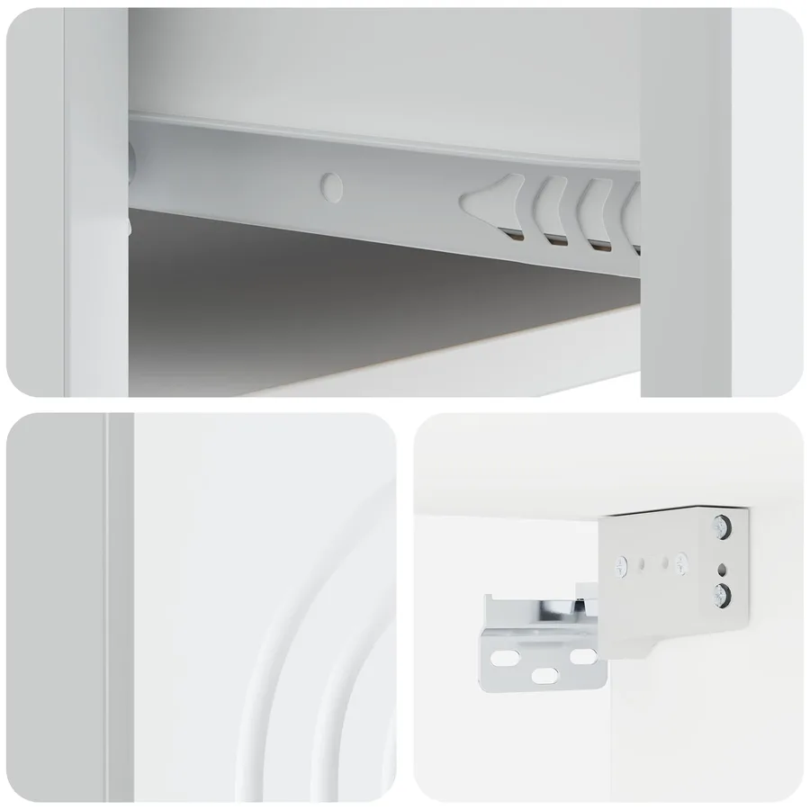 Cabinet de chevet mural 2 pcs Blanc 33 x 34,5 x 20 cm - 10
